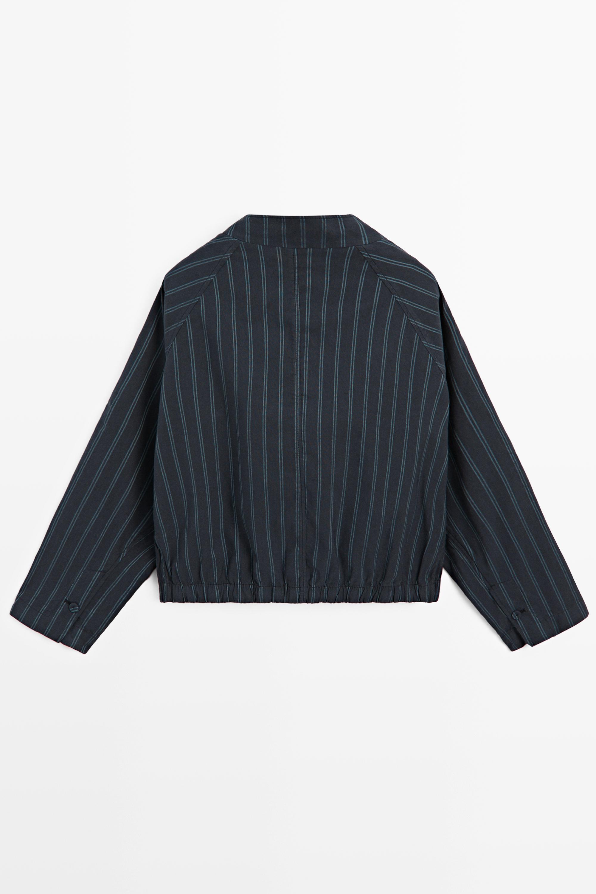 Striped high neck bomber jacket